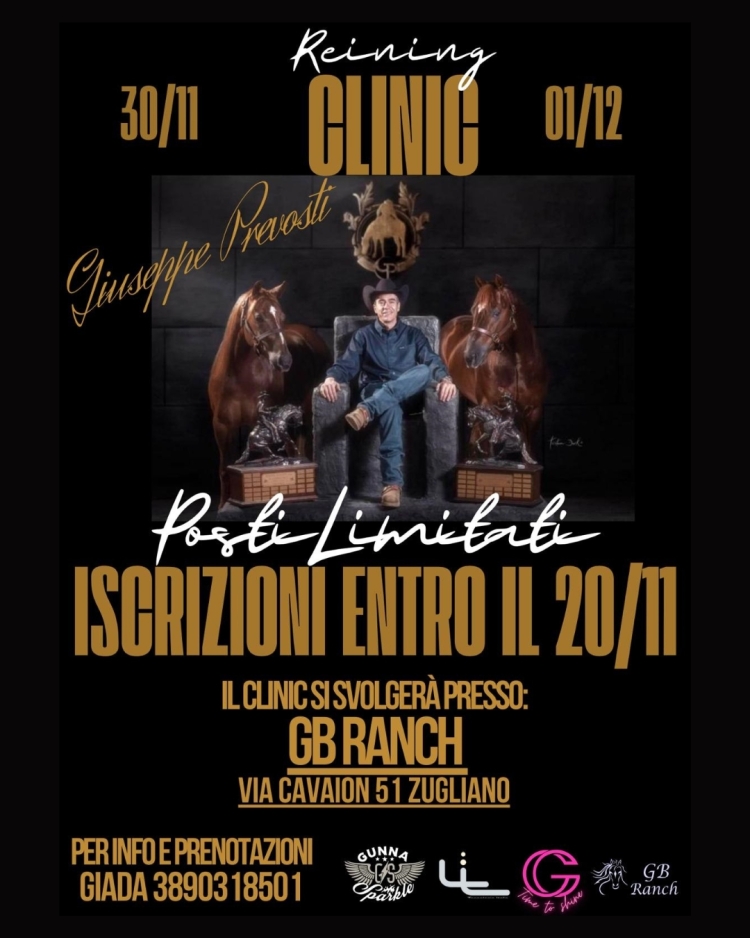 Clinic con Giuseppe Prevosti: due giornate con il Futurity Champion 2024